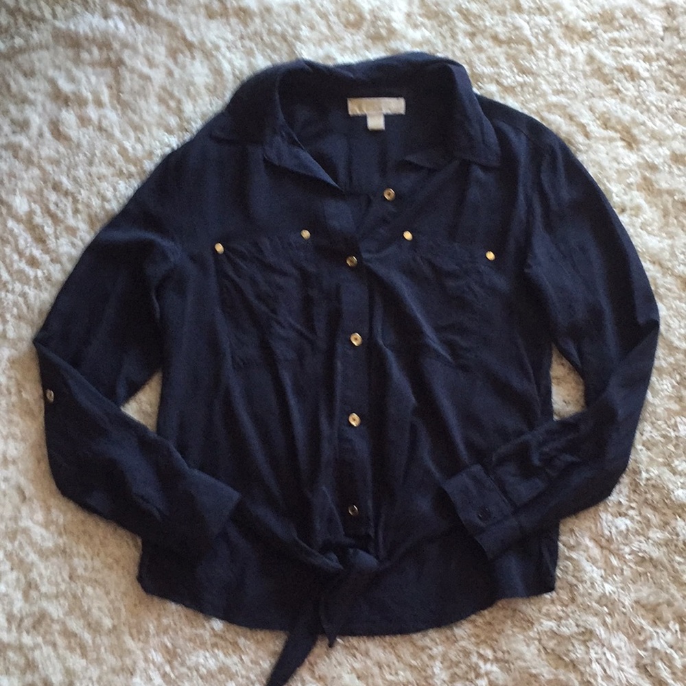 MICHAEL by Michael Kors Navy Blue Blouse